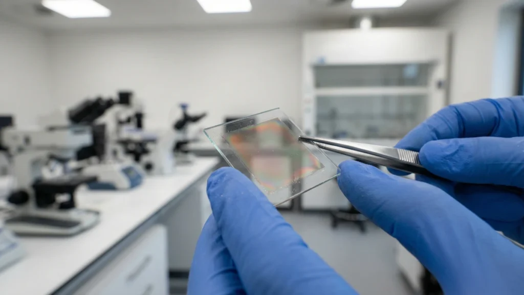 Thin perovskite solar cell material used in emerging solar technologies