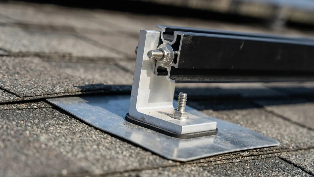 solar panel roof mounts bracket close-up