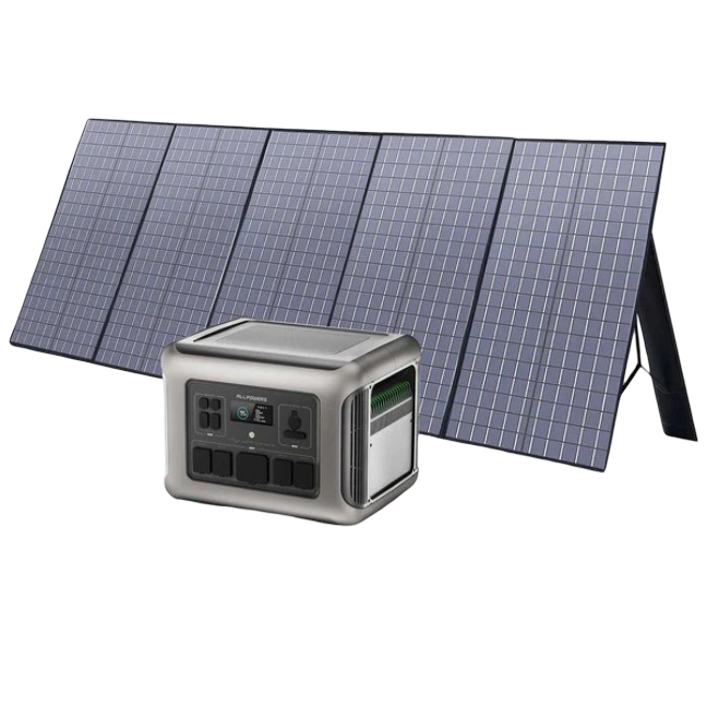 Solar generator powering home appliances