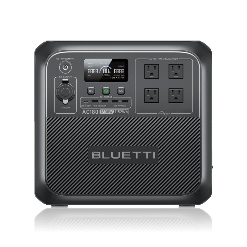 Bluetti AC180 portable power station for home backup and off-grid power