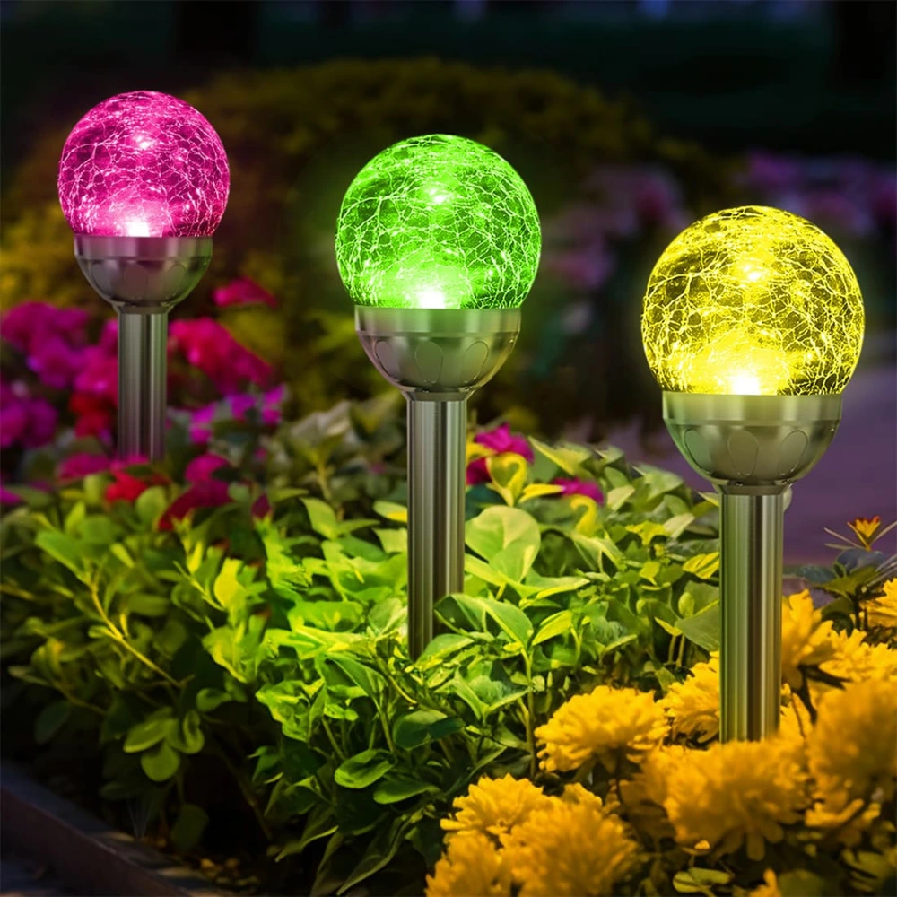 GIGALUMI solar garden stake lights for decorative outdoor lighting